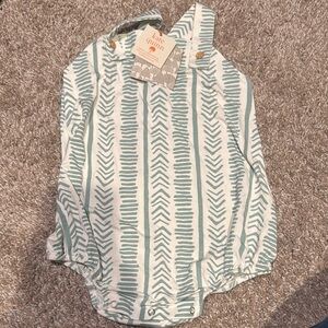 Kate Quinn Baby Romper in mosaic stripe